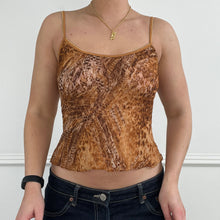Load image into Gallery viewer, Brown/orange ruffle cami
