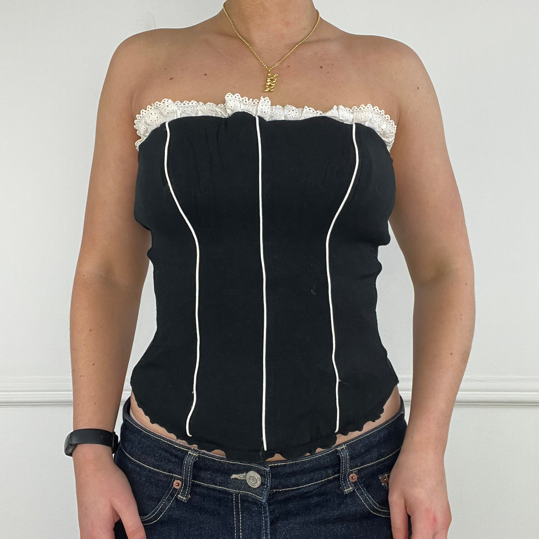 Black and white corset