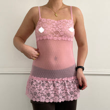 Load image into Gallery viewer, Pink floral mesh cami
