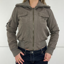 Load image into Gallery viewer, Khaki green bomber cargo jacket
