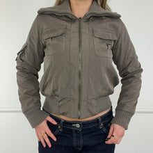 Load image into Gallery viewer, Khaki green bomber cargo jacket
