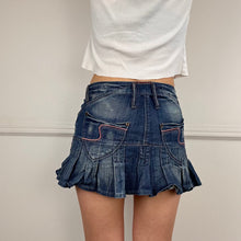 Load image into Gallery viewer, Pleated Denim Mini Skirt
