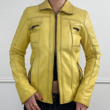 Load image into Gallery viewer, Yellow leather jacket

