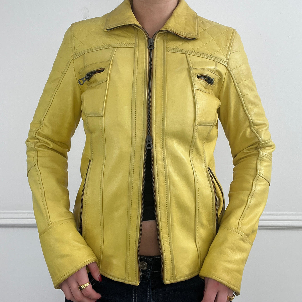 Yellow leather jacket