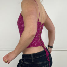 Load image into Gallery viewer, Purple sequin corset top
