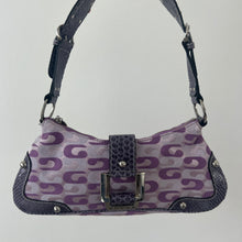 Load image into Gallery viewer, Purple Guess monogram baguette handbag
