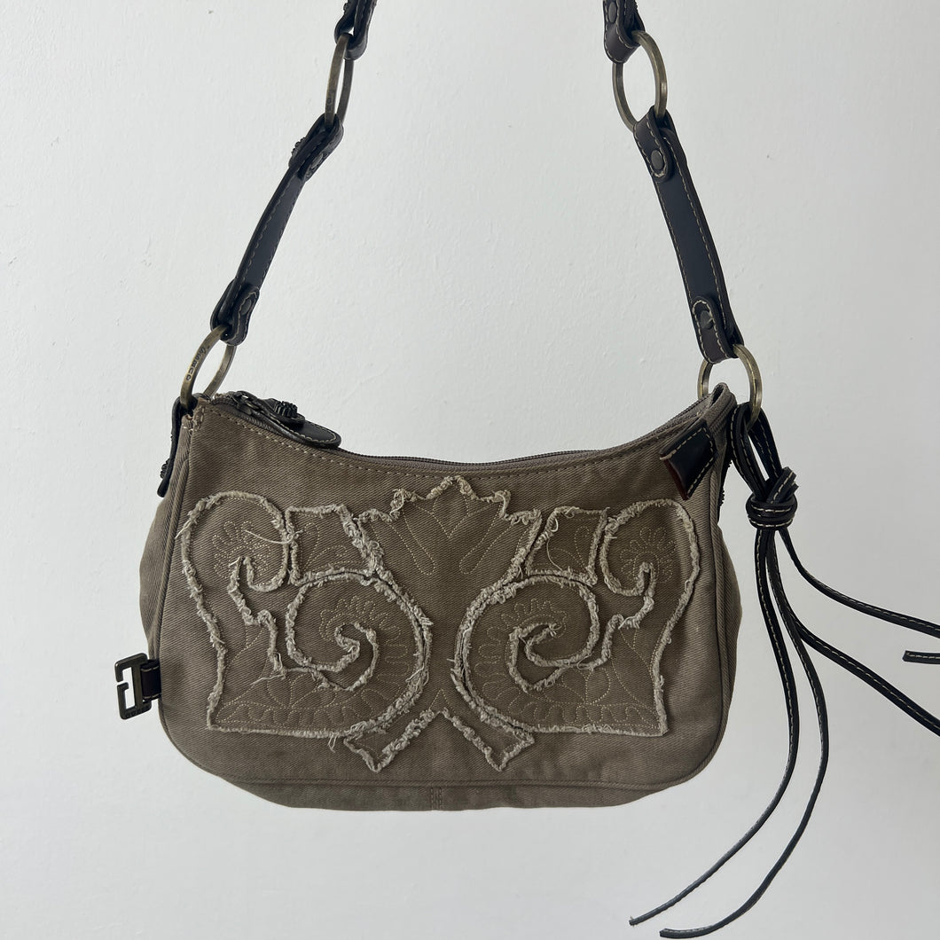 Khaki distressed style Guess handbag
