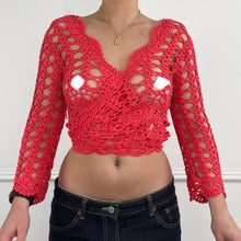 Load image into Gallery viewer, Coral crochet crop top
