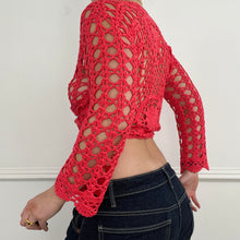 Load image into Gallery viewer, Coral crochet crop top
