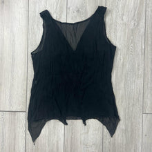 Load image into Gallery viewer, Black mesh ruffle top
