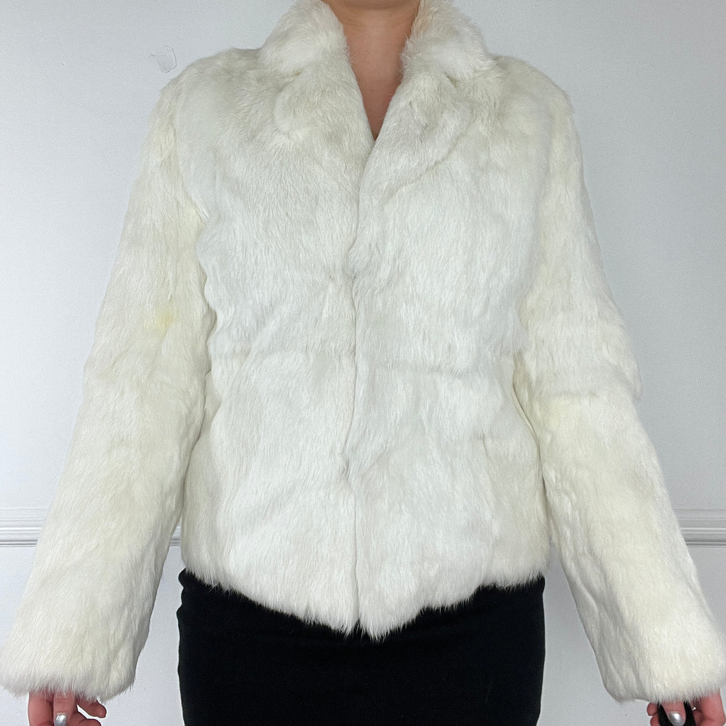 White fur jacket