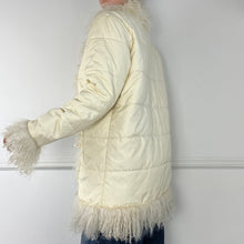 Load image into Gallery viewer, White puffer afghan coat
