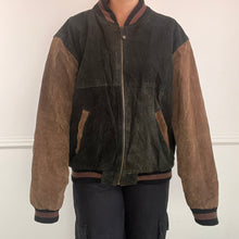 Load image into Gallery viewer, Brown and black bomber jacket
