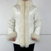 Load image into Gallery viewer, White afghan puffer coat
