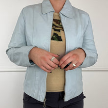 Load image into Gallery viewer, Baby blue leather jacket
