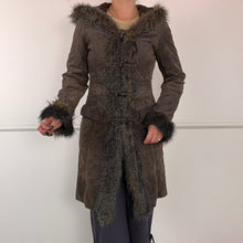 Load image into Gallery viewer, Brown afghan midi coat

