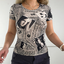 Load image into Gallery viewer, Newspaper print tee
