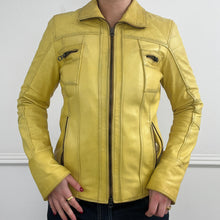 Load image into Gallery viewer, Yellow leather jacket
