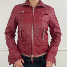 Load image into Gallery viewer, Red leather jacket
