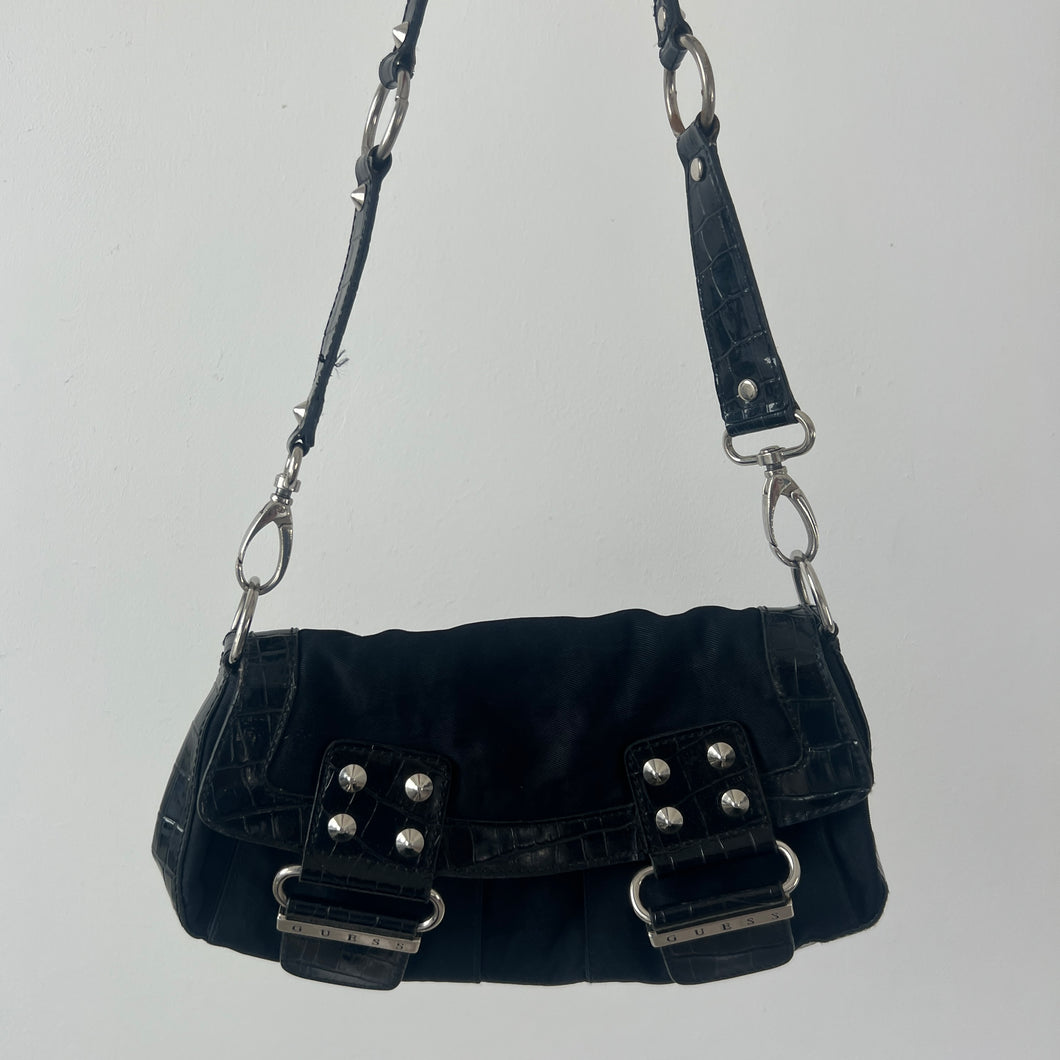 Vintage 90s Guess monogram black handbag