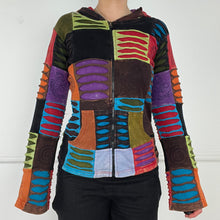 Load image into Gallery viewer, Multi-coloured patchwork hoodie
