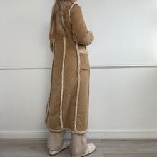 Load image into Gallery viewer, Brown faux fur trim long coat
