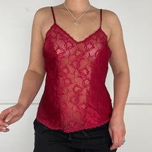 Load image into Gallery viewer, Red lace cami
