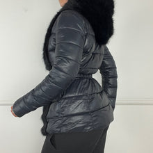 Load image into Gallery viewer, Black fur puffer coat

