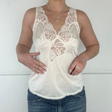 Load image into Gallery viewer, White silk floral cami
