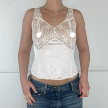 Load image into Gallery viewer, White silk floral cami
