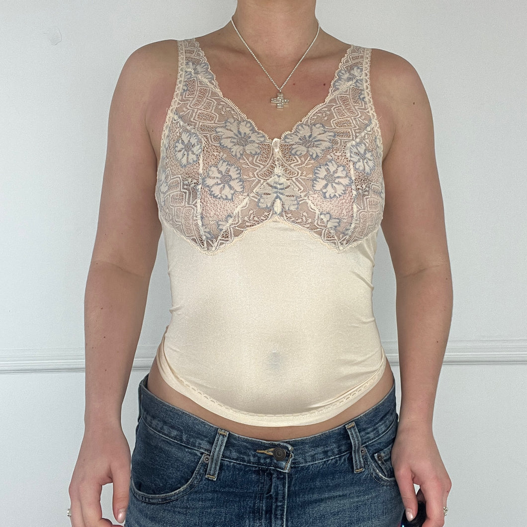 Ivory silk floral cami