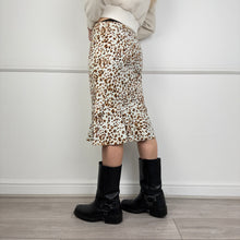 Load image into Gallery viewer, Denim Leopard Midi Skirt
