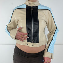 Load image into Gallery viewer, Colour block faux leather jacket
