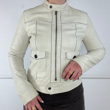 Load image into Gallery viewer, White leather jacket
