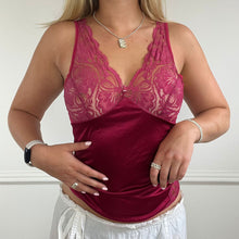 Load image into Gallery viewer, Red silk lace top

