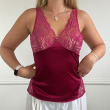 Load image into Gallery viewer, Red silk lace top
