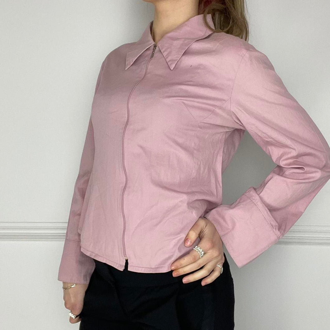 Pink zip up shirt