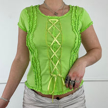 Load image into Gallery viewer, Green lace tshirt
