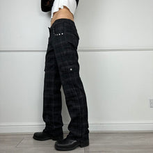 Load image into Gallery viewer, Black tartan trousers
