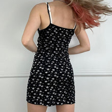 Load image into Gallery viewer, Black floral mini dress
