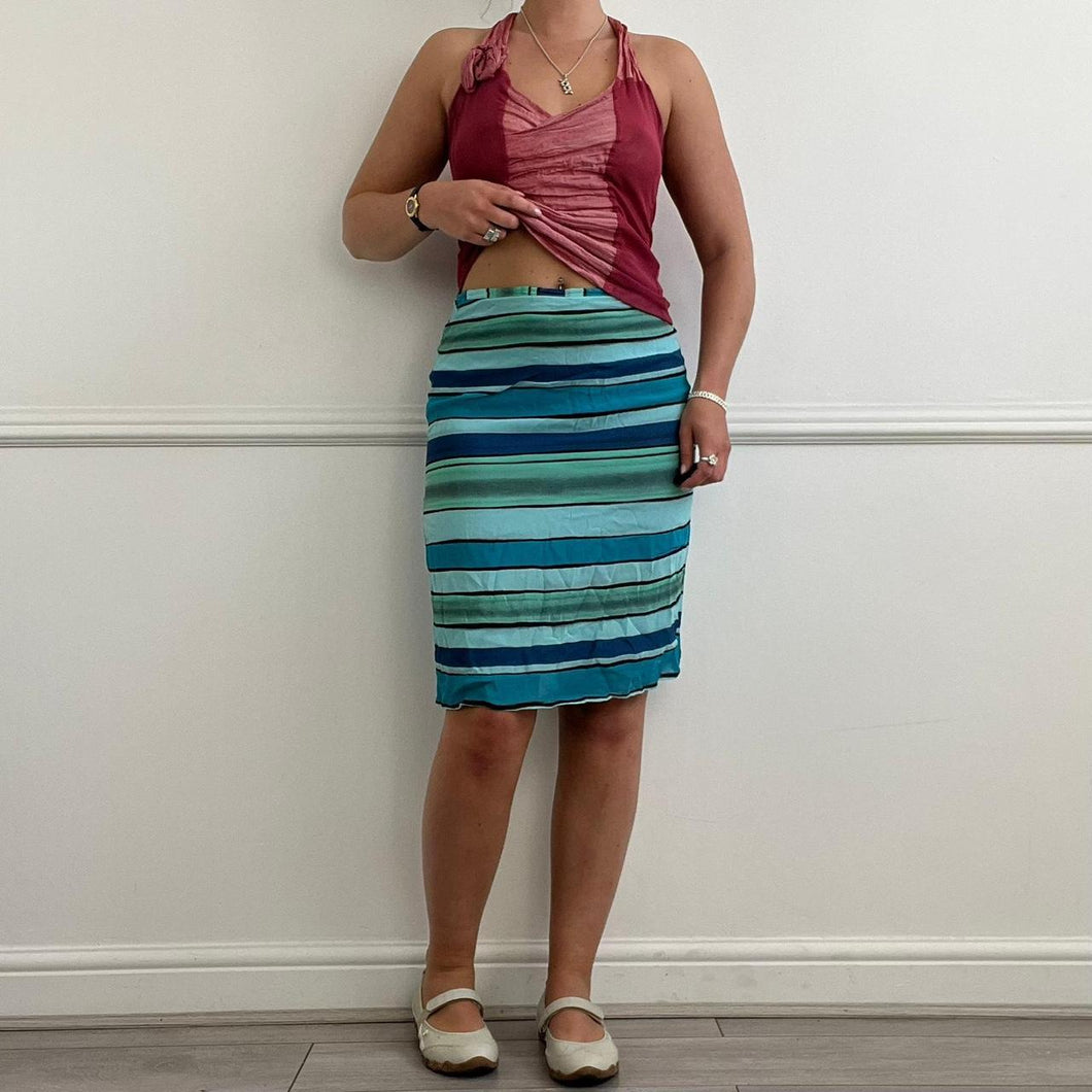 Blue striped skirt