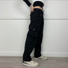 Load image into Gallery viewer, Black cargo trousers
