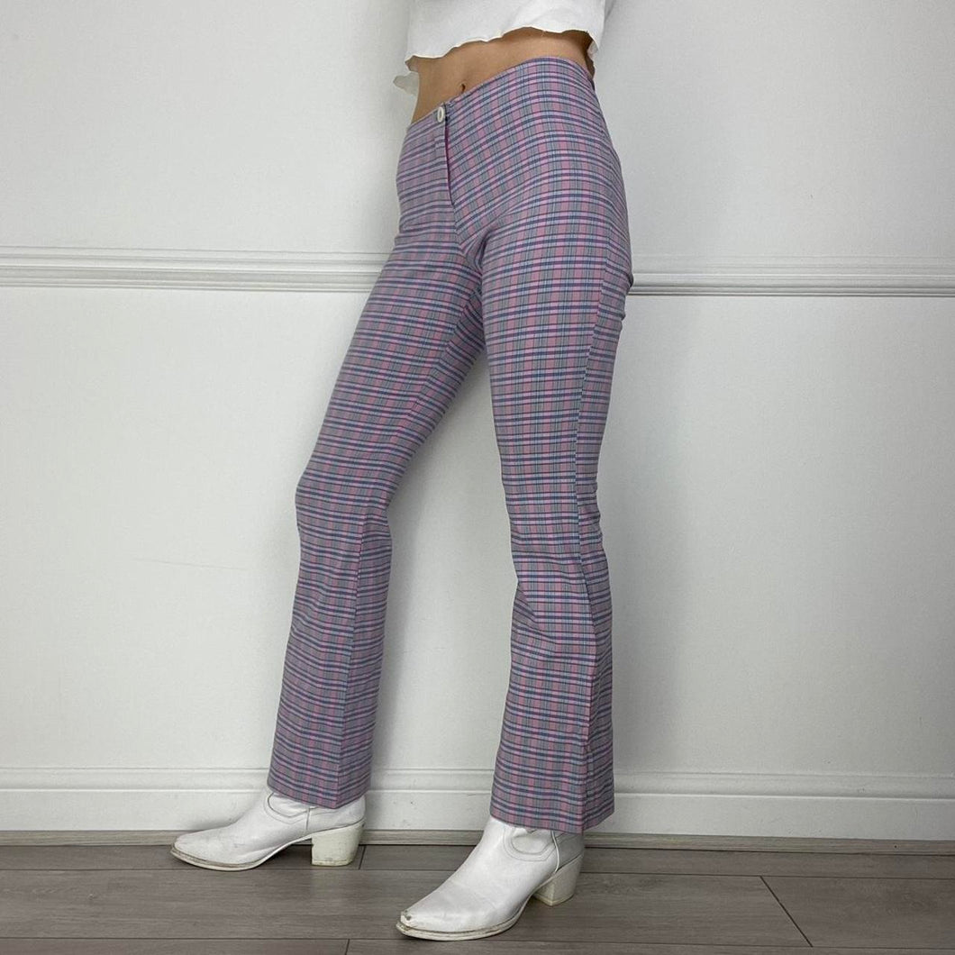 Purple gingham trousers