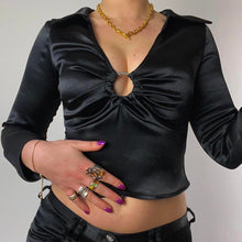 Load image into Gallery viewer, The Delilah in black satin
